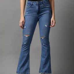 SHOWOFF Blue Solid Mid Rise Jeans-image-57