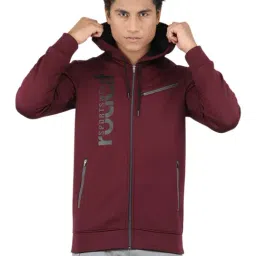 Rock.it Maroon Regular Fit Printed Hooded Sweatshirt-picture-17