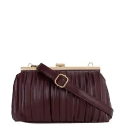 Kazo Maroon Textured Small Sling Handbag-image-63