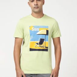 Lee Green Cotton Slim Fit Printed T-Shirt-picture-20