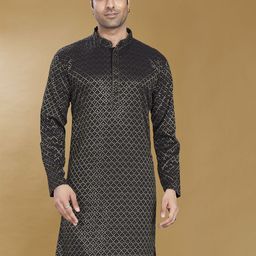 DIVISIVE Men Ethnic Motifs Embroidered Chikankari Kurta-image-17