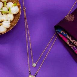 P.N.Gadgil Jewellers 18KT Yellow Gold & Diamond Modern Mangalsutra for Women-image-49