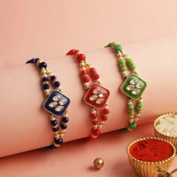 Aapno Rajasthan Multi-coloured Vibrant Enamled Rakhi-26