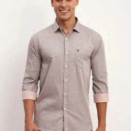 Allen Solly Grey Cotton Slim Fit Printed Shirt-image-68