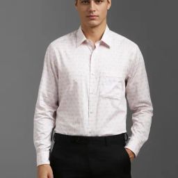 Louis Philippe White Cotton Regular Fit Printed Shirt-picture-41