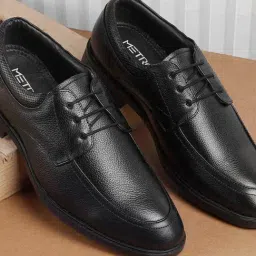 Metro Men's Black Derby Shoes-image-35