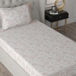 Maspar Exotic Bouquet Red Cotton Printed 200 TC Single Bedsheet with 1 Pillow Cover-picture-4