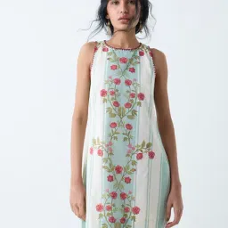 Bombay Paisley by Westside Off-White Floral Design Cotton Shift Dress-picture-42