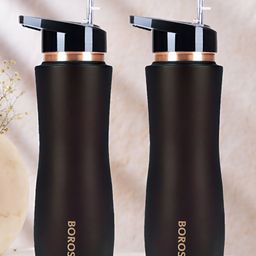BOROSIL Brown & Copper-Toned Set of 2 Copper Solid Water Bottle-10