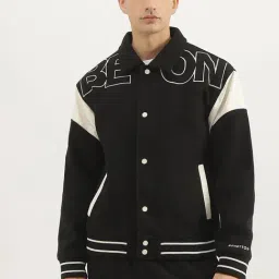 United Colors of Benetton Black Regular fit Printed Varsity Jacket-picture-16