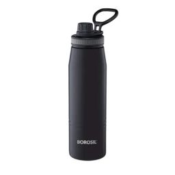 Borosil Black Stainless Steel Double Wall Vacuum Insulated Water Bottles (600ml)-image-50