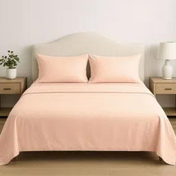 haus & kinder Luxury Tencel Pink 300 TC Super King Bedsheet Set-2.75 m x 2.75 m-image-89