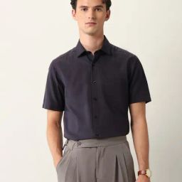 Arrow Purple Cotton Regular Fit Texture Shirt-14