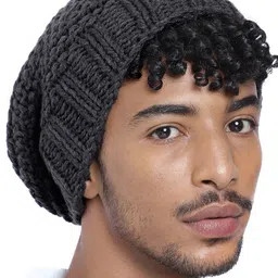 Magic Needles Men Self Design Acrylic Beanie-image-27
