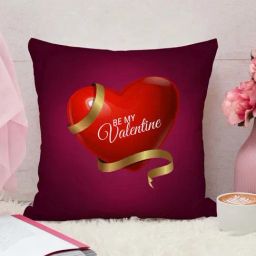STITCHNEST Pink Canvas Valentine Printed Cushion Cover For Couples-image-35