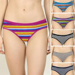 AROUSY Multicolored Striped Hipster Panties - Pack Of 6-image-75