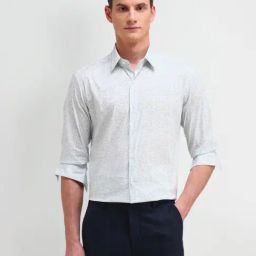 Arrow New York Green Slim Fit Printed Shirt-image-96