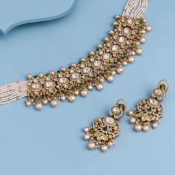 Kushal's Fashion Jewellery Green Gold-Tone Plated Set for Women-picture-22