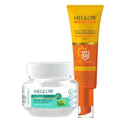 MEGLOW Set Of 2 Day Defence Sunscreen- 50 g & Aloe Vera Gel- 100 g-image-41