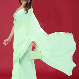 Avojee Solid Zari Saree with Blouse Piece-3