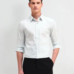 Arrow New York Green Slim Fit Printed Shirt-picture-48