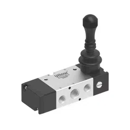 Uflow 24 V AC 5x3 Hand Lever Valve With Spring Return Centered Pressurized LRA1BN04V0 image 1
