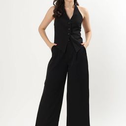 Beyond Pink V-Neck Sleeveless Waist Coat With Trouser Co-Ords-image-40