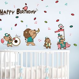 INDIAN ROYALS Brown & Green Cartoon Printed Self-Adhesive & Durable Wall Sticker-image-72