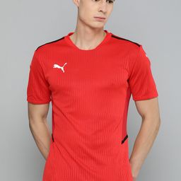Puma Men Red Self Design Round Neck teamCUP Jersey Sustainable T-shirt-image-36