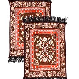 Aura 2-Pcs Brown & Red Printed Prayer Mat-28