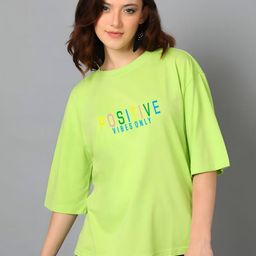 HESHA Women Typography Printed Round Neck Pure Cotton Relaxed Fit T-shirt-picture-13