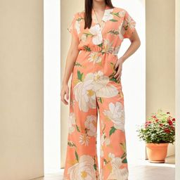 SZN Women Printed Tiered V-Neck Jumpsuit-picture-27