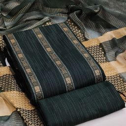 HERE&NOW Geometric Woven Design Zari Work Unstitched Dress Material-image-46