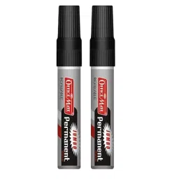 Soni Office Mate Jumbo Permanent Marker 10 mm Chisel Tip Non-Bleeding, Low Odor for Office, School, Home, Black (Pack of 2)-picture-13