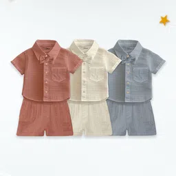 Kidbea Kids Pack Of 3 Shirt With Shorts Clothing Set-image-48