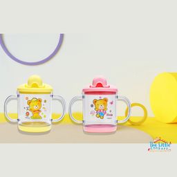 The Little Lookers BPA Free Sipper Cups With Handles Pack of 2 - Pink & Yellow-14