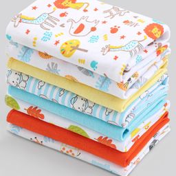 Babyhug 100% Cotton Wash Cloth Pack of 8 - Multicolor-28