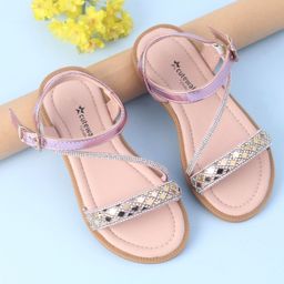Cute Walk by Babyhug Studded Sandals with Buckle Closure - Pink-image-52