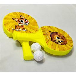 Fingo Brain Ping Pong Table Tennis Set Jungle Theme - Yellow Color-picture-15