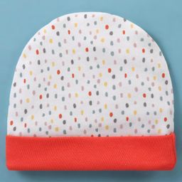 Ben Benny Interlock 100% Cotton Knit Polka Dots Print Round Cap Red - Diameter 11.5 cm-picture-14