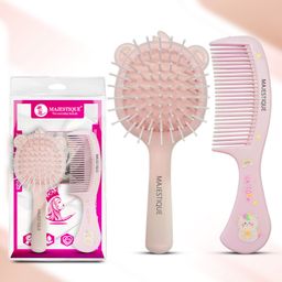 Majestique Kids Hair Grooming Set, Soft Scalp Massage Detangling Brush and Comb - 2Pcs/Multicolor-image-8