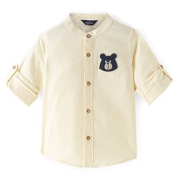 INFINITY Oxford Cotton Full Sleeves Solid Shirt- Yellow-image-42