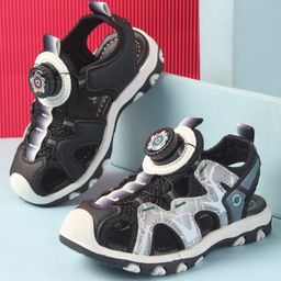 Cute Walk by Babyhug Slip On Sandals - Black-image-66