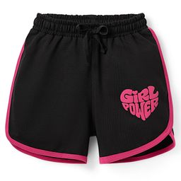 Pine Kids Looper Knit Mid Thigh Shorts With Text Print - Black-picture-49