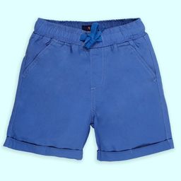 Kiddopanti Cotton Leaves Printed Roll Up Shorts - Blue-image-88