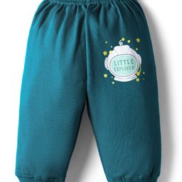 Tango Knit Full Length Fleece Woollen Pant With Text Print - Teal Blue-picture-22