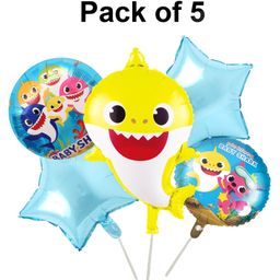 Funcart Baby Shark Theme Foil Balloons MulticolorPack Of 5 image 2