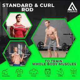 ADRENEX Set Of 32 Standard & Curl Rod Home Gym Combo image 5