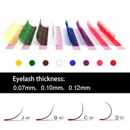 NAGARAKU 8 Colors Rainbow False Eyelash Extensions - Curl C 9/0.15 image 5