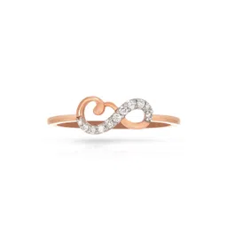 BHIMA 18K BIS Hallmark 750 Purity Rose GoldInfinity Stone Diamond Ring-image-10